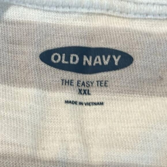 Old Navy The Easy Tee XXL Gray & White Striped Long Sleeve T-Shirt - Picture 2 of 7